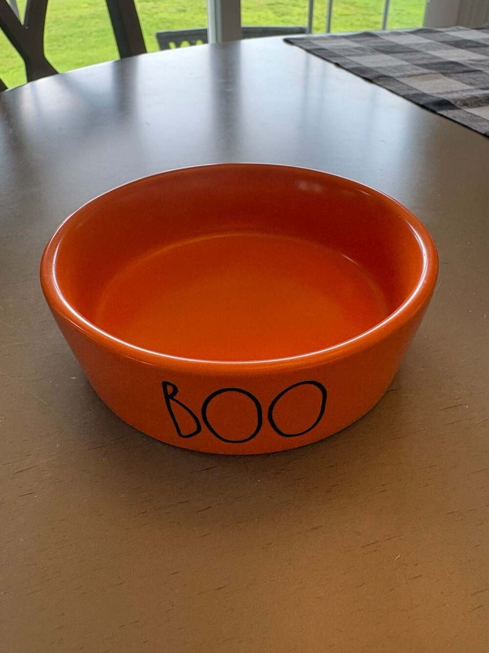 Rae Dunn Halloween BOO Orange Small Ceramic Pet Dish